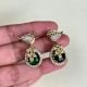 Handmade Brass Metal Jewellery Green Bird Drop Earrings